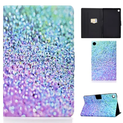 Pattern Printing Leather Stand for Huawei MatePad T10S/T10 Tablet Shell - Shiny Blue