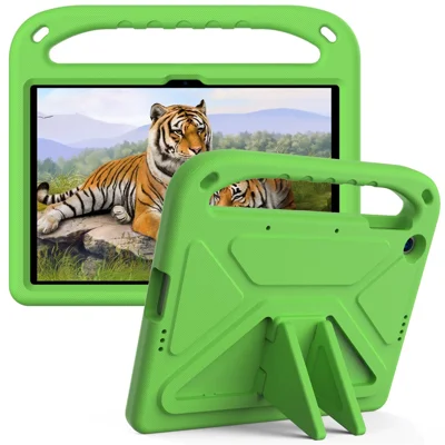 Shock-Absorbed Hand-Hold Grip EVA Tablet Case with Kickstand for Huawei Enjoy Tablet 2 10.1 / MatePad T 10S 10.1 inch / MatePad T 10 9.7 inch / Honor Pad 6 10.1-inch / Pad X6 9.7 inch - Green