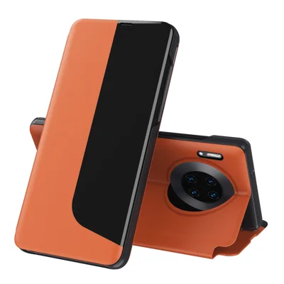 Phone Case Folio Flip PU Leather Stand Cover for Huawei Mate 30 Pro - Orange