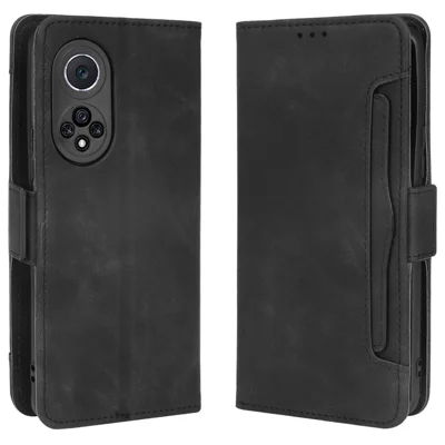Cover Portafoglio In Pelle Per Huawei Honor 50 5G / Nova 9: Custodia Folio Con Slot Schede E Chiusura Magnetica, Colore Nero