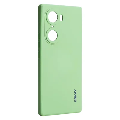 ENKAY HAT PRINCE Liquid Silicone Smartphone Shell Anti-Drop Shockproof Cellphone Bag Case Precise Cutout Hole Opening Phone Cover for Honor 60 - Light Green