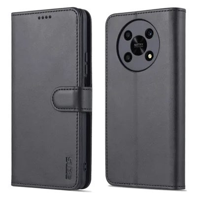 Étui de téléphone en cuir PU AZNS pour Honor X30 / X9 5G / Magic 4 Lite 5G avec support anti-poussière et antichoc - Noir