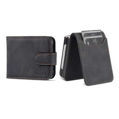 Funda tipo libro de cuero PU AZNS para Huawei P50 Pocket / Pocket S, funda protectora plegable completa con ranuras para tarjetas - Negro