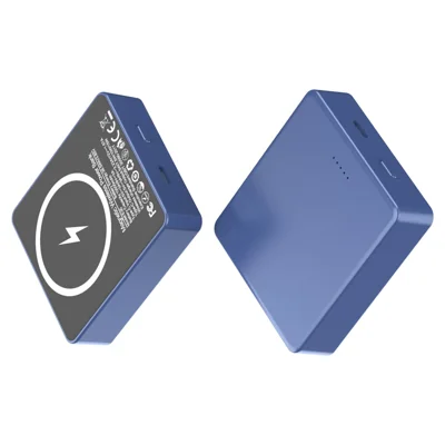 E30 10000mAh Magnetisk Powerbank Bärbar 15W Trådlös Laddare med PD/QC 20W USB-C Snabbladdning - Blå