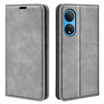 Per Honor X7 Pelle PU al tatto Custodia con stand per portafoglio magnetico auto-assorbente - Grigio 