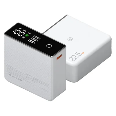 Q7 20000mAh Super Fast 22.5W PD 20W 15W Portable Charger Magnetic Wireless Power Bank CE Certificated Portable Phone Charger for Laptop PC and Cell Phone - White