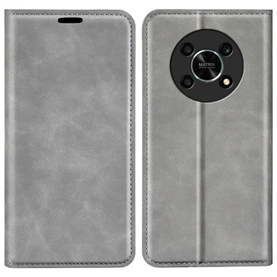 Автоавтобированная Кожаная Кожаная Крышка Folio Flio Flio Flip Flip Для Чести X30/Magic4 Lite 5G, 360-градусное Полное Покрытие. - Серый