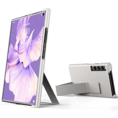 For Huawei Mate Xs 2 PU Leather Case Stand Anti-Scratch Shockproof Kickstand Protective Cover - White