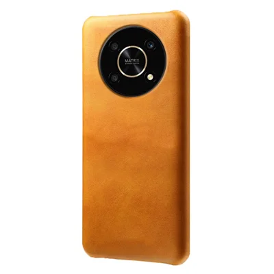 Voor Honor X30/Magic4 Lite 5G/X9 5G/X9 4G Slanke Dünne Telefoonhoesje Krasbestendig Gestreept PU Leren Gecoat PC Telefoonhoesje - Oranje