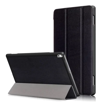 For Lenovo Tab 4 10 Plus (TB-X704F/N) Tri-fold Leather Stand Shell Accessory - Black