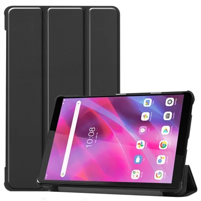 Stabil tre-klap stand læder tablet beskyttelsesdæksel til Lenovo Tab M8 TB-8505X - Sort