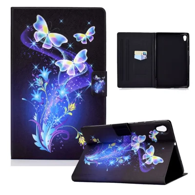 Shock-Proof Pattern Printing Leather Full Protection Tablet Case for Lenovo Tab M10 HD Gen 2 X306 - Butterflies and Flowers