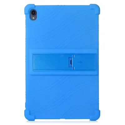 Slide-out støtteben Design Multi-color Silikone Tablet Beskyttelsesdæksel til Lenovo Tab P11 / P11 5G 11 tommer TB-J606F / J606X - Blå