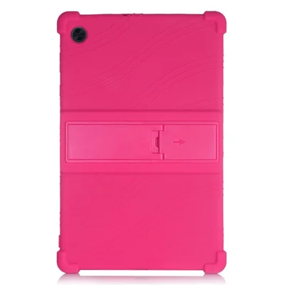 Capa Protetora de Silicone Macio para Tablet Lenovo Tab M10 HD Gen 2 TB-X306 com Suporte Retrátil - Rosa