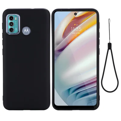 Soft Liquid Silicone Phone Case for Motorola Moto G60 - Black