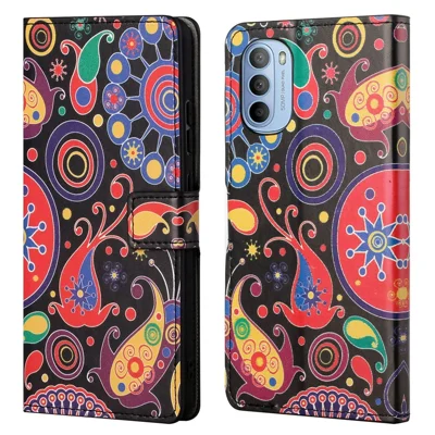 Pattern Printing TPU + PU Leather Phone Case Magnetic Closure Flip Phone Protector with Wallet Stand for Motorola Moto G31/G41 - Color Combos