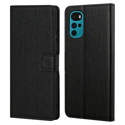 For Motorola Moto G22 Litchi Texture PU Leather Wallet Case Magnetic Clasp Mobile Phone Stand Cover