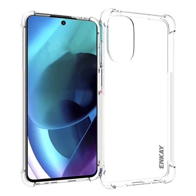 ENKAY HAT PRINCE For Motorola Moto G 5G (2022) Anti-slip Crystal Clear Phone Case Reinforced Corners Drop-proof TPU Cover