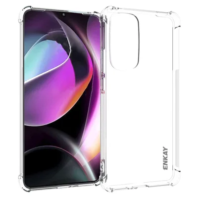 ENKAY HAT PRINCE For Motorola Edge 30 Anti-slip Strip Edge Clear TPU Phone Protective Case with Shockproof Thickened Corners