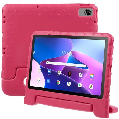 Capa para Tablet Lenovo Tab M10 Plus (3.ª Geração) / Tab M10 5G com Alça Portátil e Suporte Tipo Kickstand - Rosa