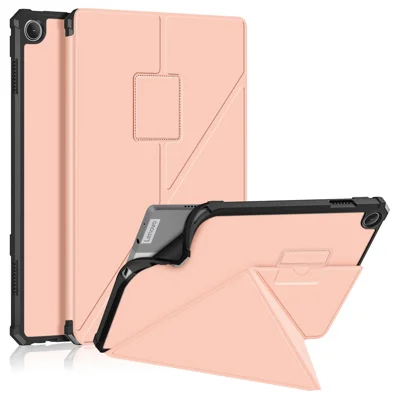 För Lenovo Tab M10 (3:e gen) 10,1 tum 328F Origami Ställ Tablet Väska PU Läder Anti-skrapskydd med Automatisk Väckning/Sömn - Rosenfärgat Guld
