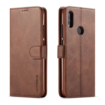 LC.IMEEKE Lederen Portemonnee Standhoesje voor Xiaomi Redmi Note 7S / Note 7 / Note 7 Pro (India) - Koffie