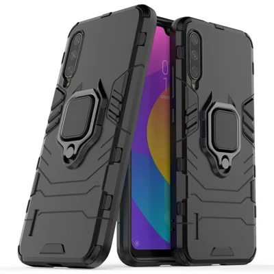 Hybride hoes van kunststof + TPU met standaard voor Xiaomi Mi CC9e / Mi A3 - Zwart