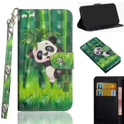 Light Spot Decor Patterned Leather Wallet Phone Cover for Xiaomi Redmi Note 8 - Panda