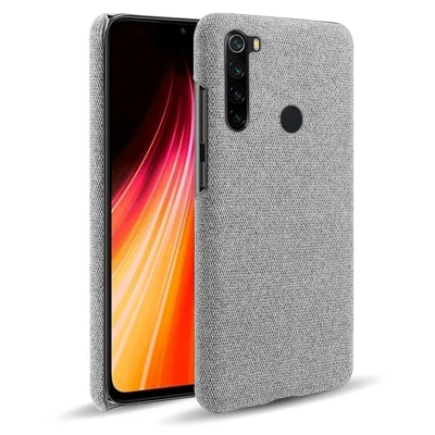 Cloth Texture PC Protective Phone Case Covering for Xiaomi Redmi Note 8 - Light Grey