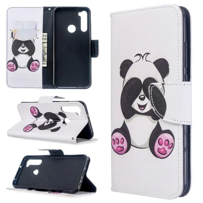 Pattern Printing Wallet Leather Flip Phone Cover for Xiaomi Redmi Note 8T - Cute Panda