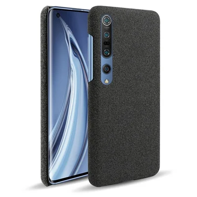 KSQ stofbelagt plastik hårde telefon skærm til Xiaomi Mi 10/Mi 10 Pro - Sort