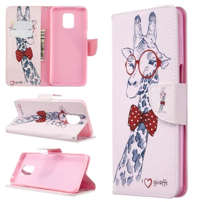 Pattern Printing Leather Wallet Protective Case for Xiaomi Redmi Note 9 Pro Max/Note 9 Pro/Note 9S - Giraffe