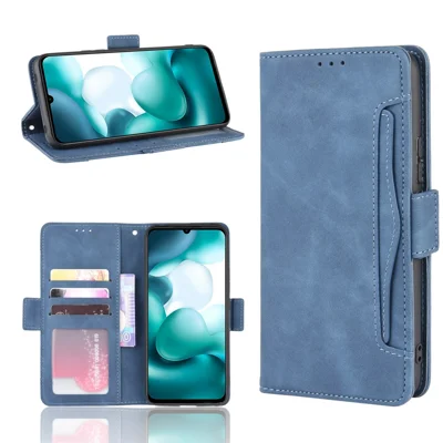 Multiple Card Slots Protection Magnetic PU Leather Shell for Xiaomi Mi 10 Lite 5G/10 Youth 5G - Blue