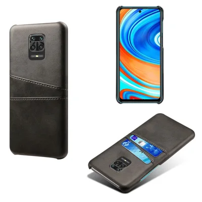 Étui en plastique renforcé de cuir PU pour Xiaomi Redmi Note 9 Pro/9 Pro Max/9S - Noir