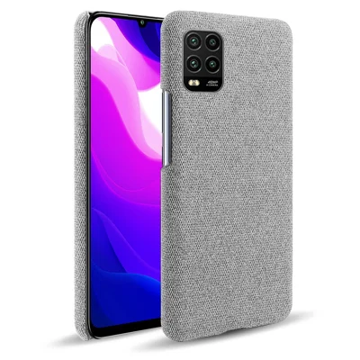Cloth Skin PC Protective Shell for Xiaomi Mi 10 Lite 5G - Light Grey