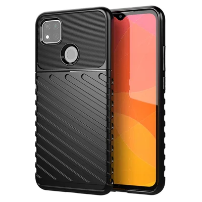 Thunder Series Twill Texture TPU-telefoonhoesje voor Xiaomi Redmi 9C / 9C NFC - Zwart