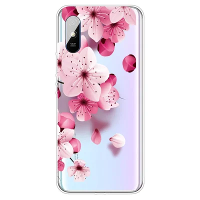 Pattern Printing Soft TPU Phone Case for Xiaomi Redmi 9A - Pink Flower