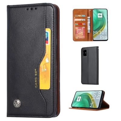 Auto-absorbed PU Leather Stand Wallet Phone Case for Xiaomi Mi 10T/10T Pro 5G/Redmi K30S - Black