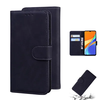 Leren Wallet Stand Telefoonhoesje voor Xiaomi Redmi 9C/Redmi 9C NFC - Zwart
