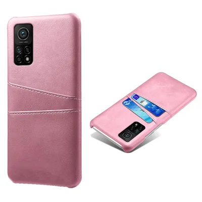 PU Leather Coated Plastic Case with Double Card Slots for Xiaomi Mi 10T Pro 5G / Mi 10T 5G / Redmi K30S - Rose Gold