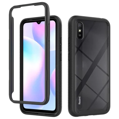 Full Coverage PC + TPU Hybrid Case for Xiaomi Redmi 9A - Black