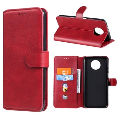 Classic Wallet Stand Flip Leather Phone Case for Xiaomi Redmi Note 9 5G / Redmi Note 9T 5G - Red