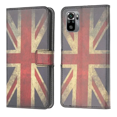 Pattern Printing Leather Protective Cover Wallet Stand Phone Shell for Xiaomi Poco M5s 4G / Redmi Note 10 4G / Note 10S 4G - British Flag