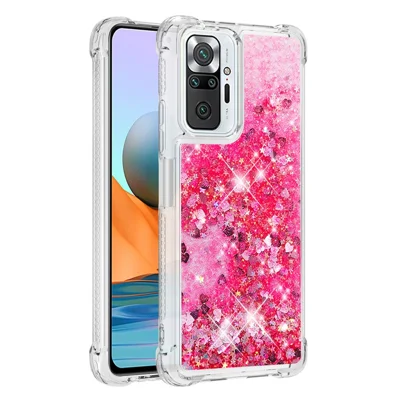 Dynamische Quicksand Stoßdämpfende TPU-Handyhülle für Xiaomi Redmi Note 10 Pro Max / Note 10 Pro 4G (Global) / (Indien) - Rosa