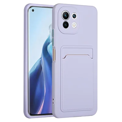 Soft TPU Phone Case Protective Cover with Card Slot for Xiaomi Mi 11 Lite 4G / 5G /11 Lite 5G NE - Purple