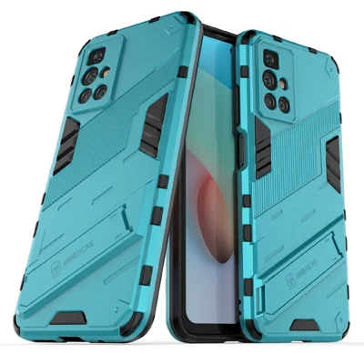 Etui z podstawką typu book dla Xiaomi Redmi 10 4G (2021)/Redmi 10 2022 4G/Redmi Note 11 4G (MediaTek) ochronne antywstrząsowe miękkie TPU + twarde PC - jasnoniebieski