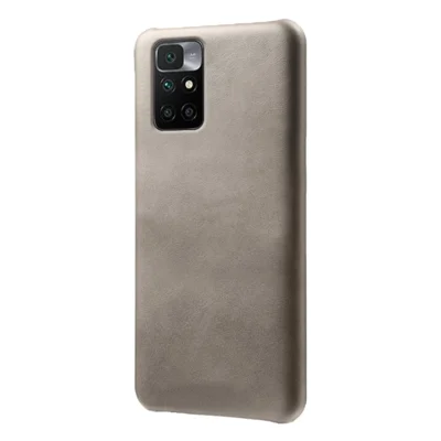 Lightweight Durable PU Leather Coated PC Phone Case Phone Cover for Xiaomi Redmi Note 11 4G (MediaTek) / 10 4G (2021) / 10 2022 4G - Grey