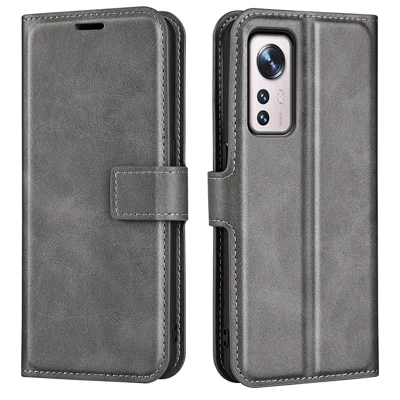 For Xiaomi 12 Pro 5G/12S Pro 5G/12 Pro (Dimensity) 5G Texture PU Leather + TPU All-round Protection Stand Wallet Phone Cover - Grey
