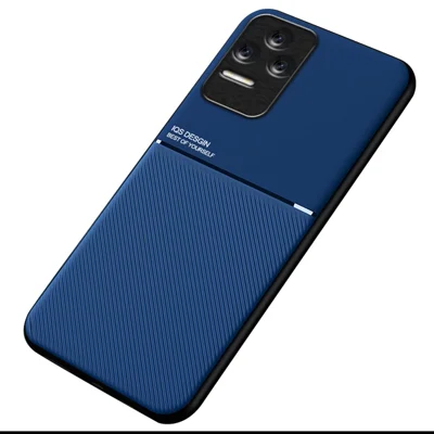 For Xiaomi Redmi K50/K50 Pro Shockproof Imprinting PU Leather + TPU Mobile Phone Case with Inner Metal Sheet - Blue