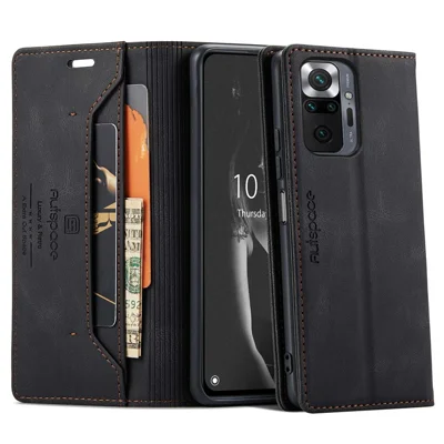 Cover per Xiaomi Redmi Note 10 Pro Max, Flip Caso in PU Pelle Premium Portafoglio [Kickstand] [Slot per Schede] [Chiusura Magnetica] Con Grigio